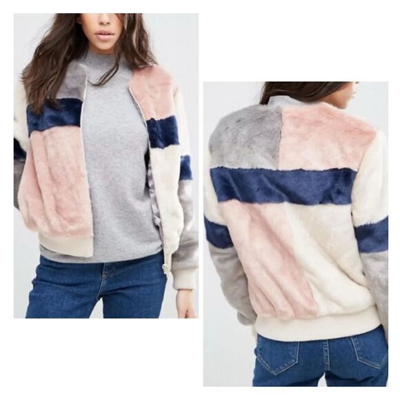 ASOS Curve Jackets & Blazers - ASOS Curve Jacket in Patched Faux Fur Size 24